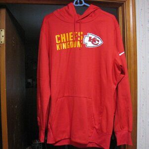 KC  KANSAS CITY CHIEFS  KINGDOM  RED HOODIE NIKE DRI FIT  L LOWEST PRICE PERFECT